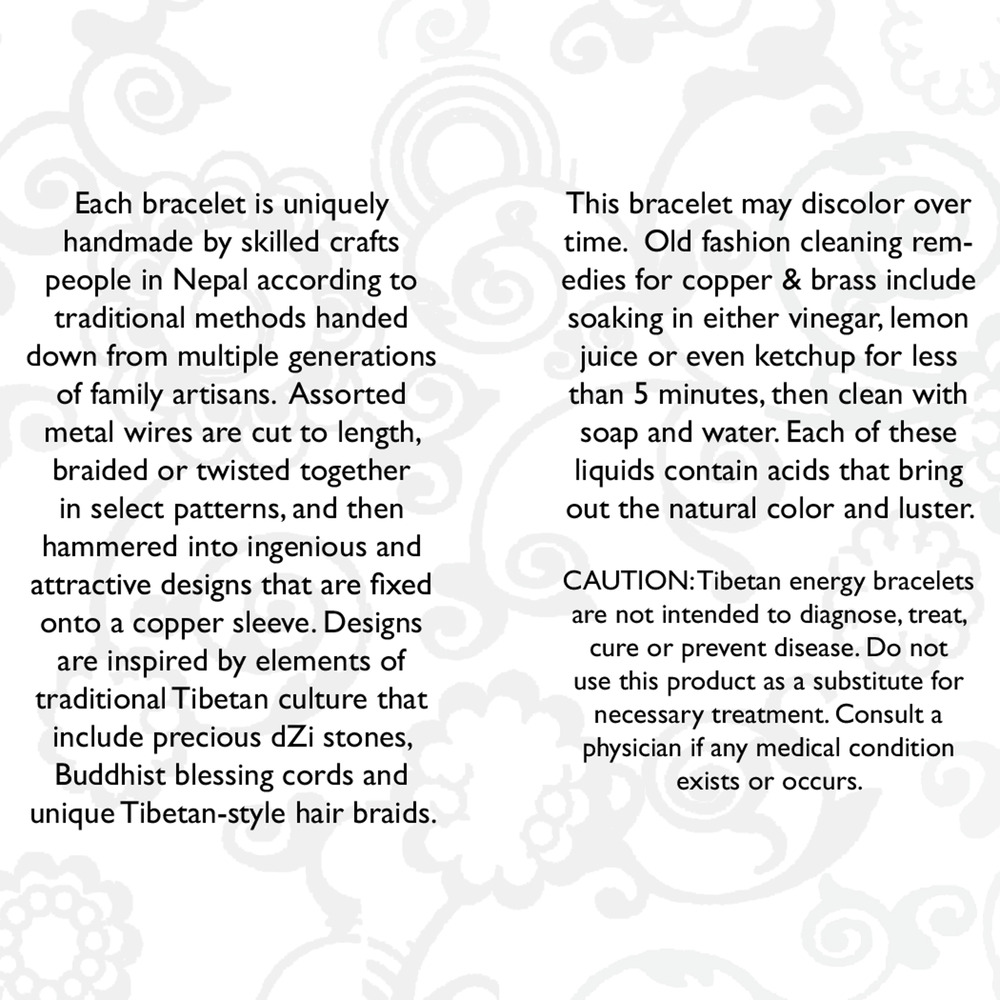 Traditional Nepalese Healing Mantra Cuff Bracelet Mixed Metal Copper Fair Trade - Picture 3 of 3